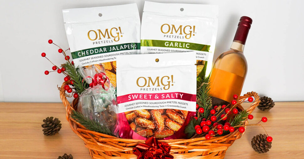 Make a Gourmet Holiday Food Gift Basket - OMG Pretzels